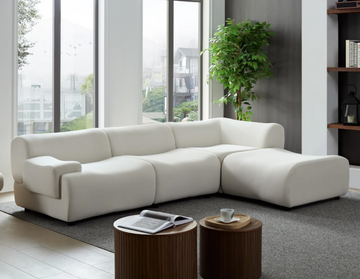 Wks8W White, Strong And Durable Fabric, 4 Free Sectional Sofa, High Density Sponge And Solid Wood Frame White Fabric 4 Seat