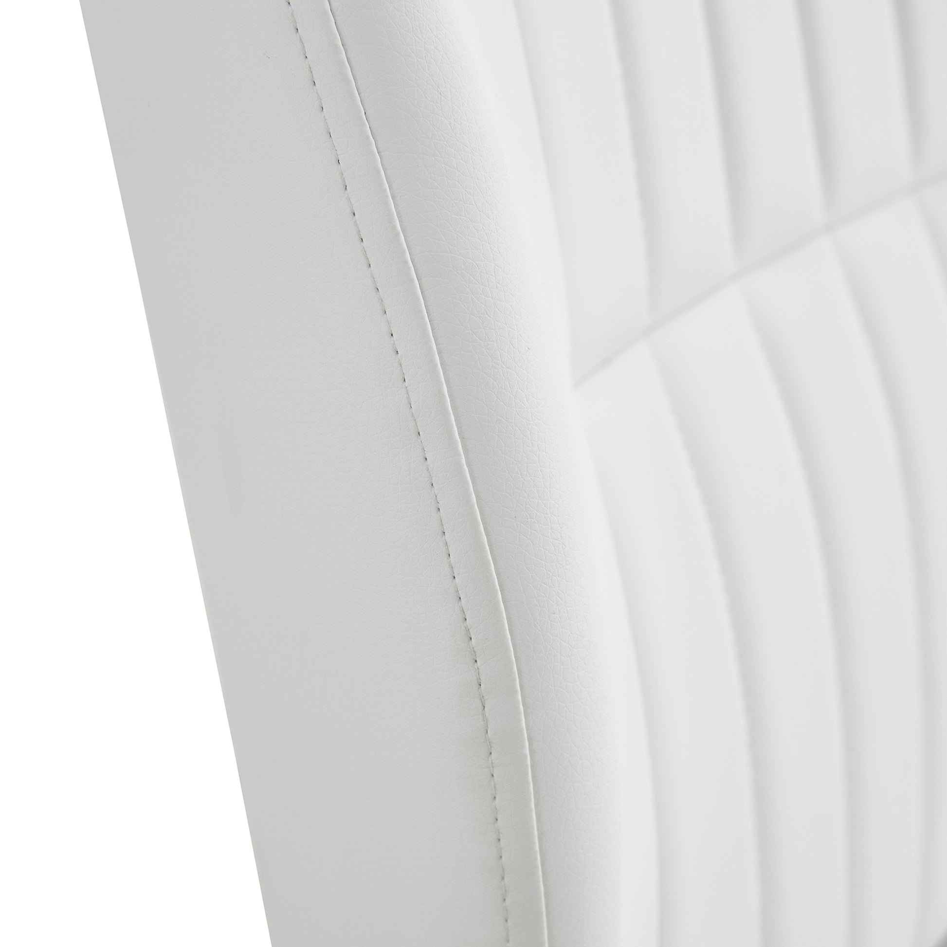 Table And Chair Set, Modern Luxurious White Imitation Marble Pattern Mdf Dining Table,Rectangular Dining Table, Matched With Uniquely Shaped Pu High Backrest Seats,Suitable For Various Occasions. White Seats 4 Mdf