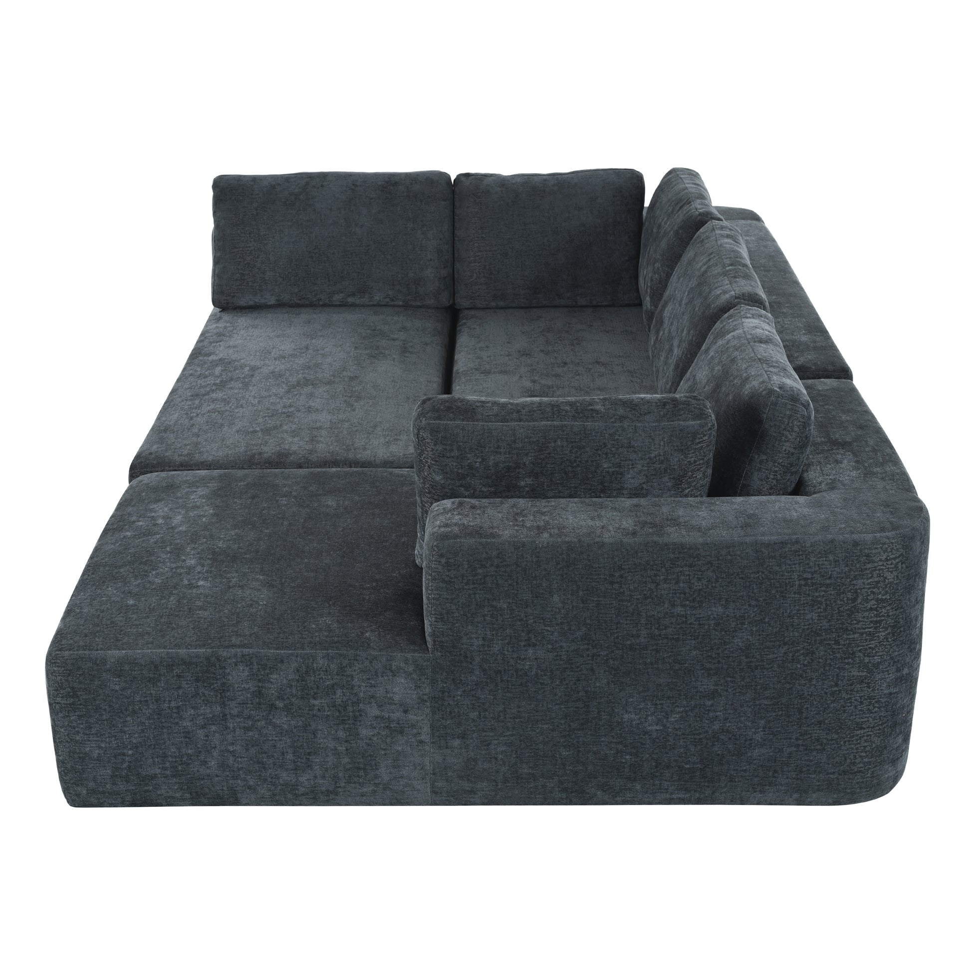 Modern Large Modular Sectional Sofa For Living Room, Bedroom, Salon, 3 Piece Free Combination Gray Polyester 3 Seat