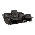 1Pc Living Room Furniture Modern Design Power Reclining Sofa Dark Grayfaux Leather Upholstery Usb Ports Contemporary Home Dark Gray,Light Gray Faux Leather Wood Primary Living Space Contemporary,Modern,Ultra Modern Pillow Top Arms Plywood,Solid Wood 3