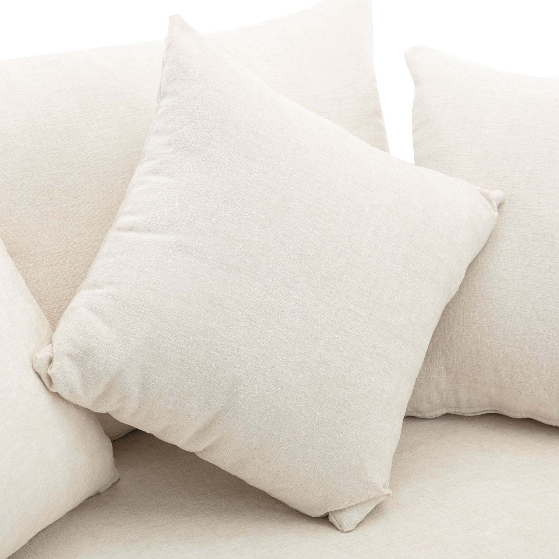 Orisfur. 360 Swivel Accent Barrel Chair With Storage Ottoman & 4 Pillows, Modern Chenille Leisure Chair Round Accent For Living Room, Cream Cream Foam Chenille