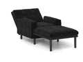 Black Multi Functional Adjustable Sofa, Convertible Lounge Chair And Guest Bed Black Velvet Metal Primary Living Space Medium Soft Loose Back Pillow Top Arms Foam Fabric Metal 1 Seat
