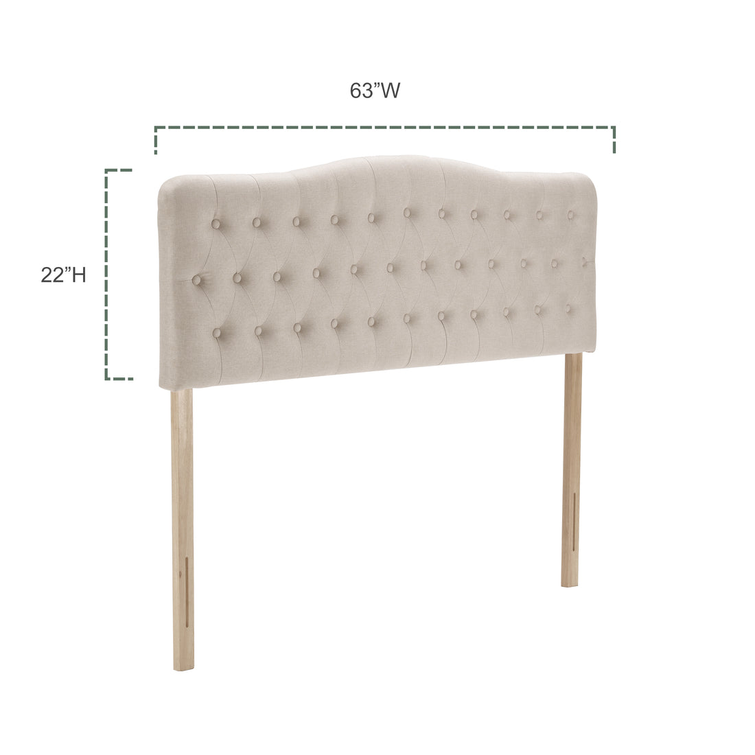 Upholstered Queen Headboard, Button Diamond Tufted Headboard With Adjustable Height And Solid Wood Leg, Linen Fabric Padded Headboard For Queen Size Bed, Mordern Head Board, Beige Queen Beige Bedroom Bed Frame Linen Fabric Metal