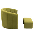 Coolmore Accent Chair With Ottoman, Mid Century Modern Barrel Chair Upholstered Club Tub Round Arms Chair For Living Room Bedroom Office Olive Green Velvet Olive Green Foam Velvet