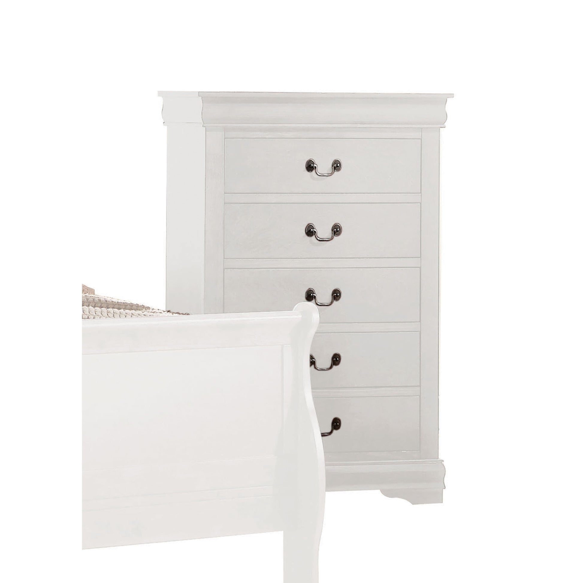 White 5 Drawer Chest With Metal Handles White Bedroom Particle Board Mdf