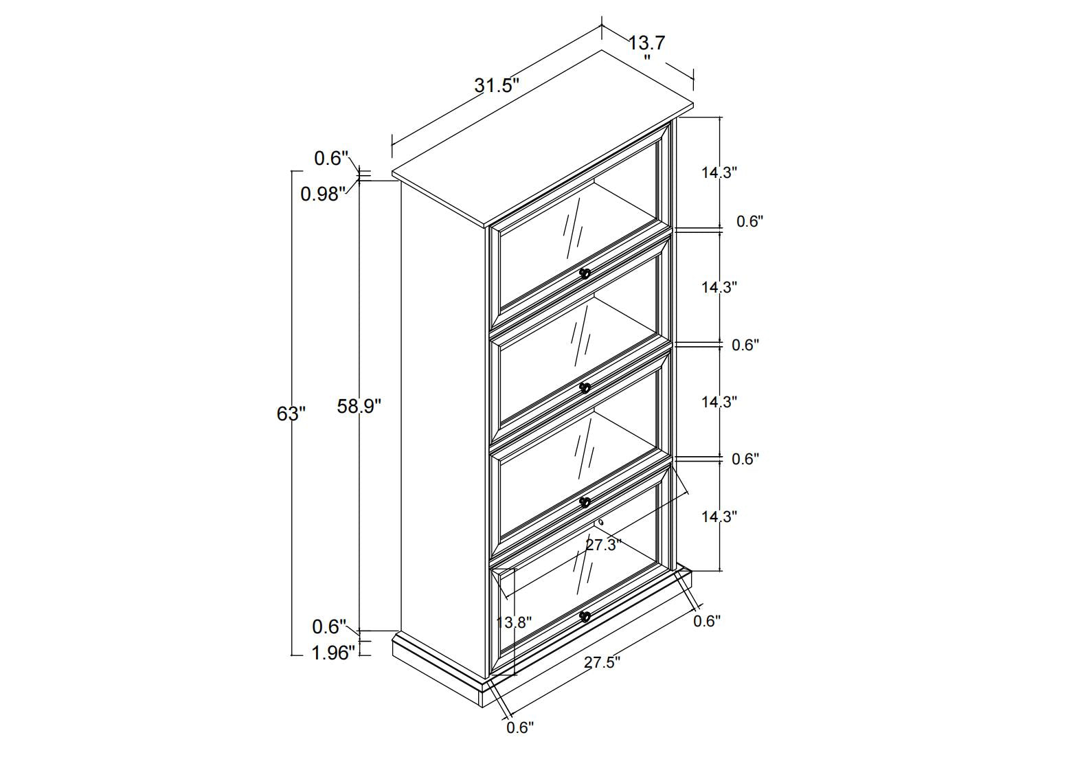 Glass Display Cabinet 4 Tier Glass Display Cabinet Storage Curio Cabinet With Flip Up Glass Doors, Collectors Showcase Toy Figure Organizers Rack, Bookcase For Living Room Bro Brown Mdf Glass