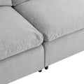 Down Filled Upholstery Convertible Sectional Sofa, L Shaped Couch With Reversible Chaise Light Gray Polyester 4 Seat