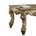 Gold Patina And Bone End Table With Scrolled Leg Gold Primary Living Space Square Solid Wood Mdf