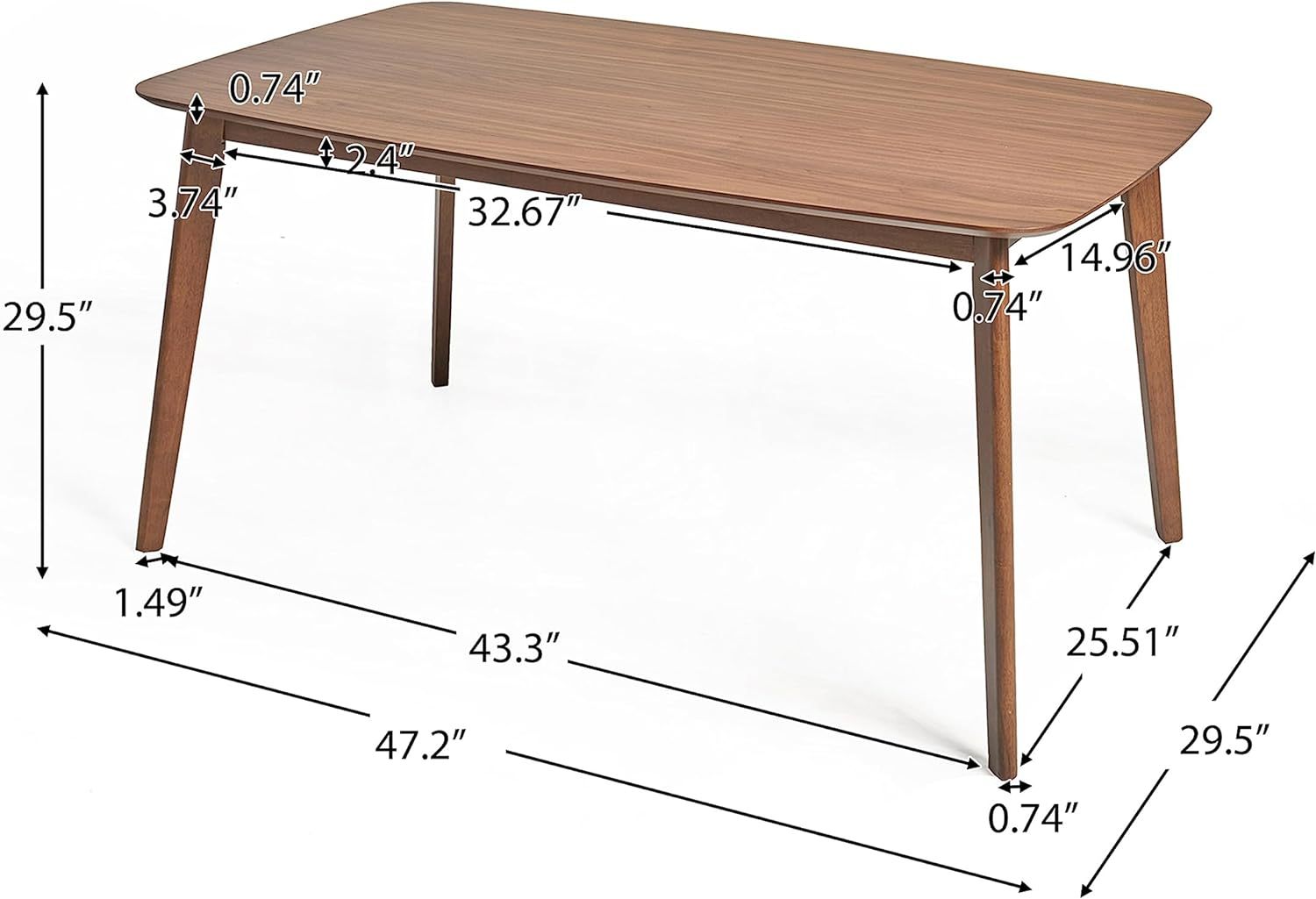 Dining Table Walnut Rubber