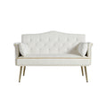 Cream White 2 Seater Sofa Cream White Wood Tufted Back Velvet 2 Seat