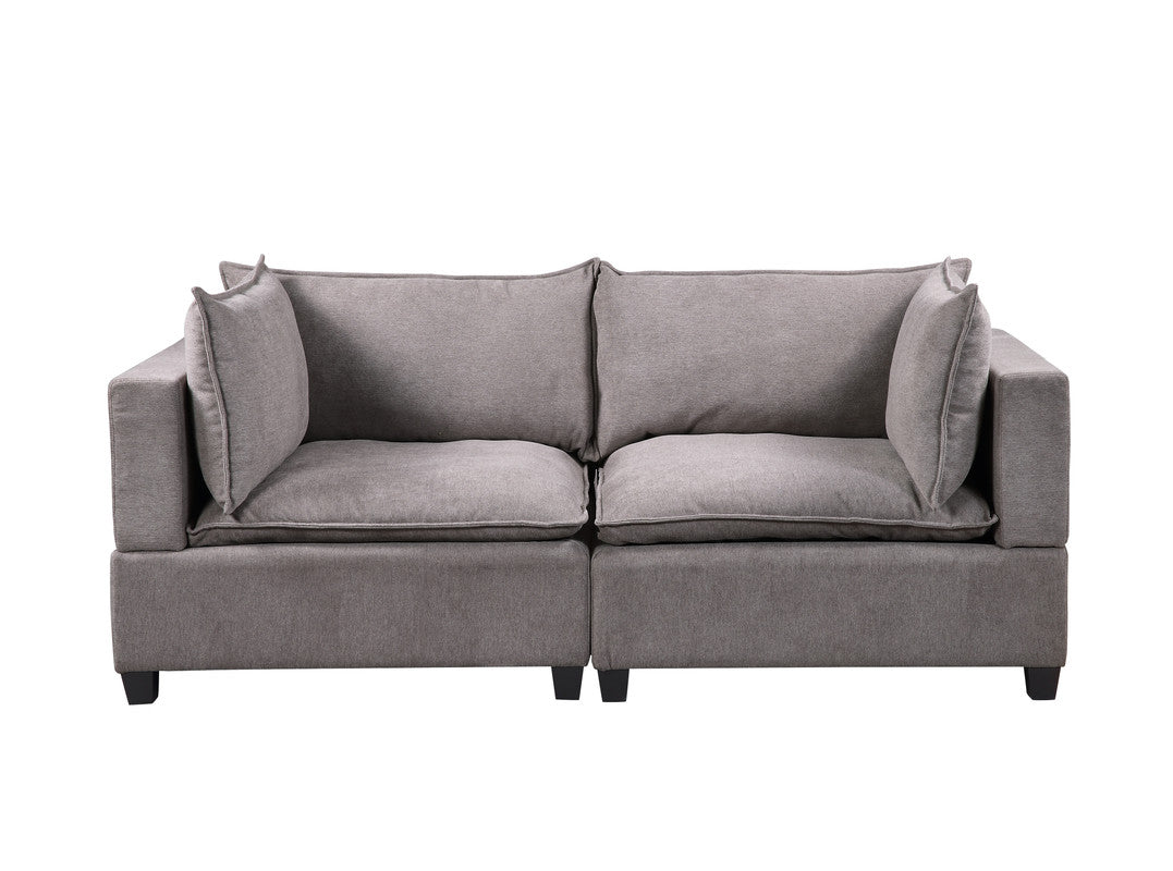 Madison 83.5" Light Gray Fabric Loveseat Light Gray Fabric