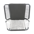 Milan Club Chair Gray Pe Rattan Iron Waterproof Fabric