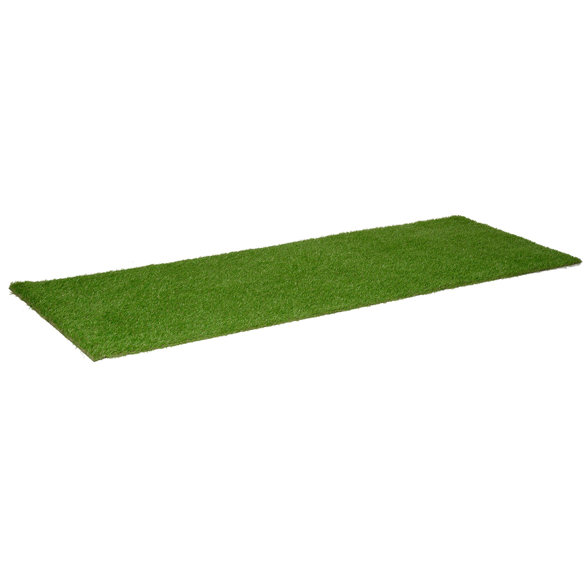 Outsunny 10' X 3' Artificial Turf Grass With Simulated Look & Feel Uv Protection, & Drain Holes For Rain, 1.25" Height Green Plastic