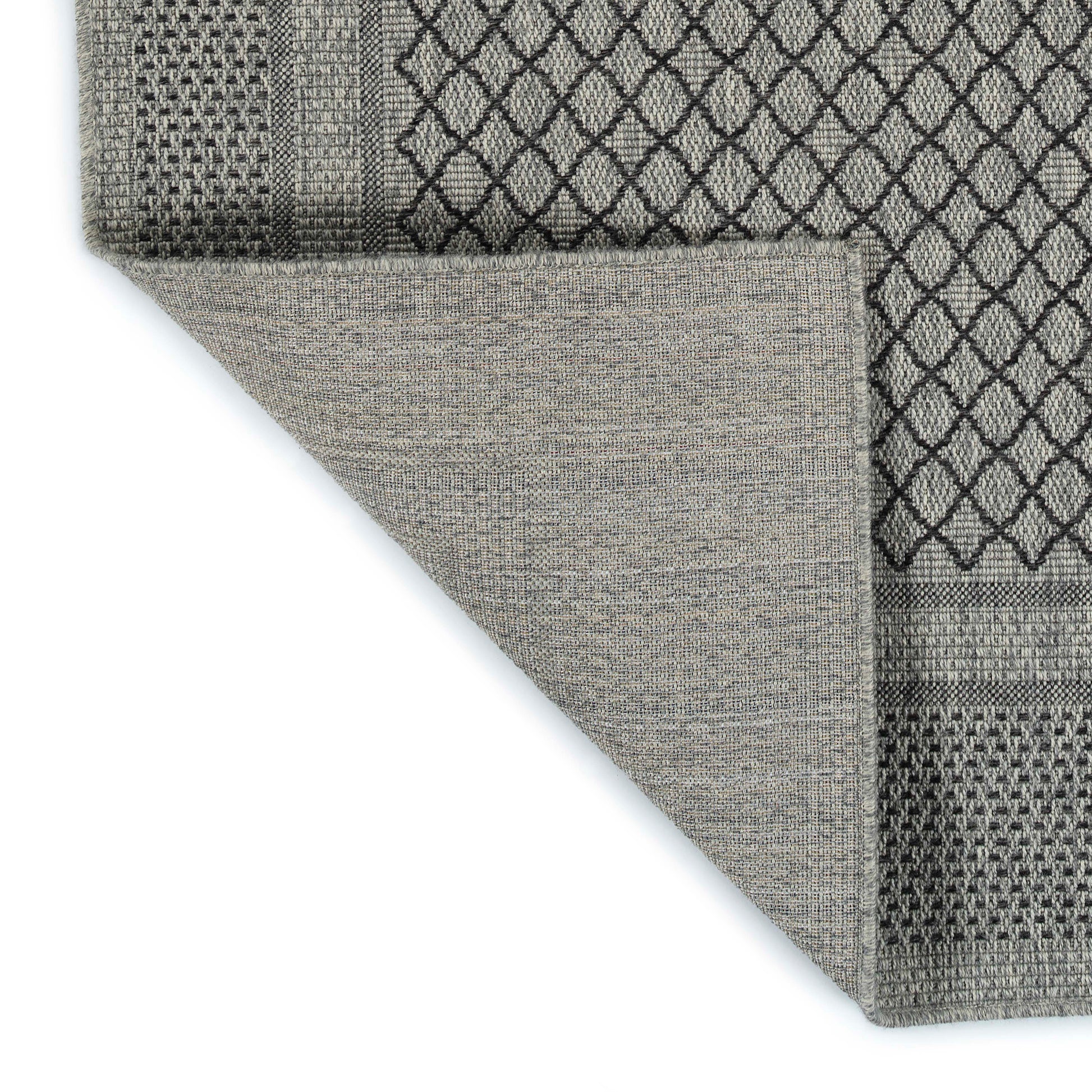 Modern, Transitional, Geometric, Southwestern, Textured High Low Cut & Loop 2' X 3' Rectangle Throw Rug Charcoal Polypropylene