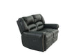 Plush Relax 1Pc Manual Motion Loveseat Black Color Bonded Leather 2 Seat Couch Armrest Cushion Seating Living Room Furniture Black Faux Leather Metal Primary Living Space Cushion Back Contemporary,Modern Pillow Top Arms Metal 2 Seat