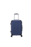 3 Piece Abs Hard Luggage Set With Universal Wheels And Password Lock, 20 24 28 Inch Blue Blue Abs