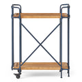 Eden Plummers Pipe Bar Cart Blue Brown Wood Metal