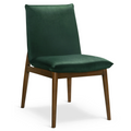 Monza Dark Green Velvet Dining Chair Set Of 2 Solid Dark Green Brown Primary Living Space Foam Wipe Clean Mid Century Modern Dining Chairs 1 Foam Solid Wood,Velvet