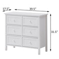 White 6 Drawer Dresser White Bedroom Wood