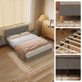 Queen Size Bed, Cotton Linen Fabric, Simple Style, Stable Structure, Easy To Install, Dark Gray Queen Dark Gray Mdf Acacia