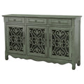 Traditional Wooden Accent Cabinet With 3 Storage Drawers, Green Green Wood