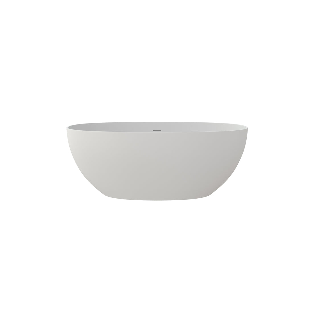 59" Solid Surface Soaking Bathtub Matte White Freestanding Tubs Matte 61 69 In Soaking Center Front Solid Surface