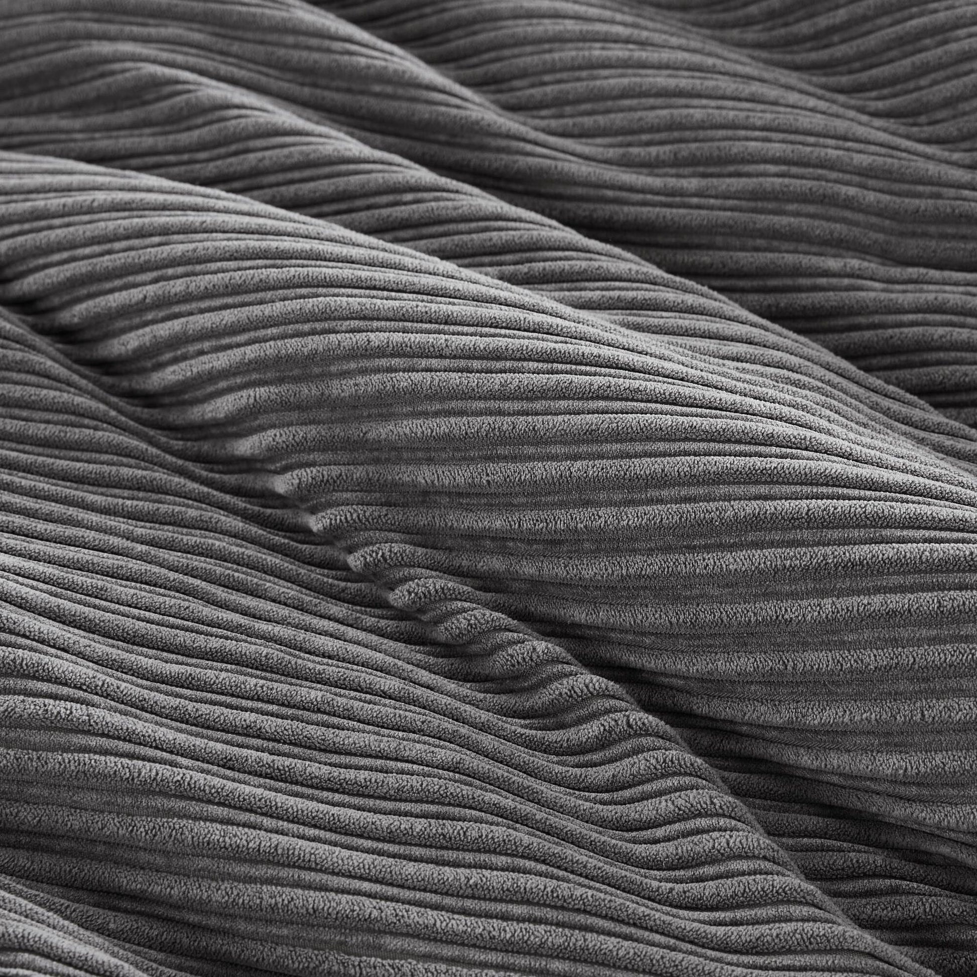 7 Piece Micro Corduroy Comforter Set Grey King Grey Polyester