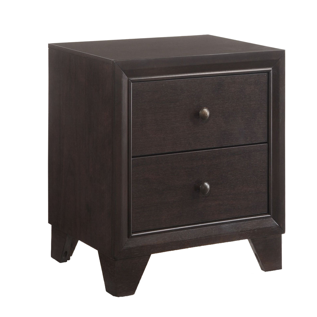 Espresso 2 Drawer Nightstand Espresso Espresso 2 Drawers Bedroom Rectangle Transitional Rubberwood Drawers Espresso Wood