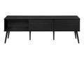 Tv Stand, 72 Inch, Media Entertainment Center, Storage Cabinet, Console, Storage Shelves, Bedroom, Living Room, Black Laminate, Contemporary, Modern Black 70 79 Inches Solid Wood Mdf