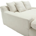 Coolmore Chenille 2 Seater Lazy Sofa With 5 Back Pillows,Comfy Sofa Deep Seat Couch For Living Room,Club White White Chenille 2 Seat