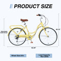 7 Speed, Steel Frame, Multiple Colors 24 Inch Ladies Bicycle Cycling Yellow Garden & Outdoor Steel