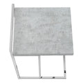 Accent Table, C Shaped, End, Side, Snack, Living Room, Bedroom, Grey Laminate, Chrome Metal, Contemporary, Modern Grey Particle Board