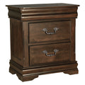Classic Dark Cherry Finish Nightstand, Hidden Drawer, Traditional Bedroom Furniture 1Pc Bedside Table Cherry 2 Drawers Bedroom Wood
