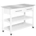 Homcom Kitchen Island With Stainless Steel Top,