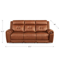 Emma Power Headrest Zero Gravity Reclining Sofa Brown Memory Foam Genuine Leather 3 Seat