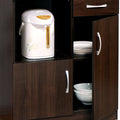 Espresso 4 Door Kitchen Cabinet With 1 Drawer Freestanding 1 2 Drawers Espresso Primary Living Space Drawers Included Paper Composite