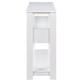 62.2'' Modern Console Table Sofa Table For Living Room With 4 Drawers And 2 Shelves White Solid Wood Mdf