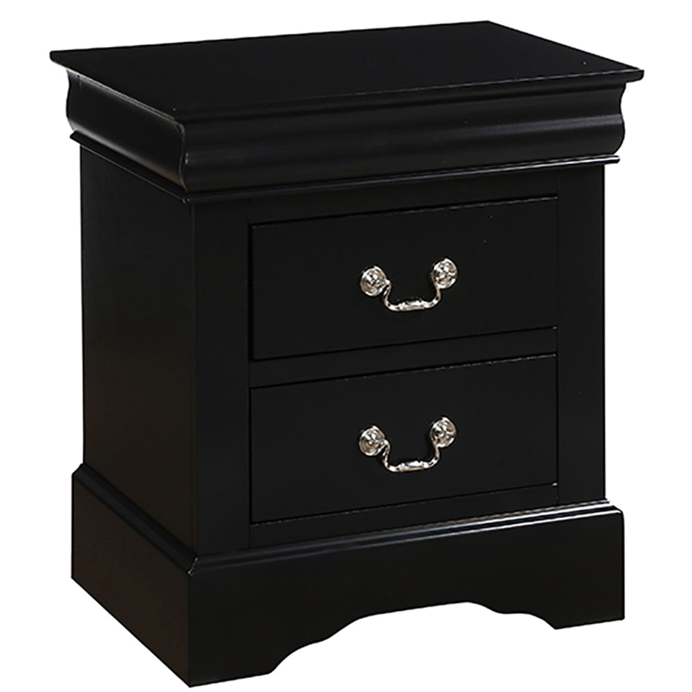 Black 2 Drawer Nightstand Black 2 Drawers Bedroom Rectangle Drawers Pine Wood