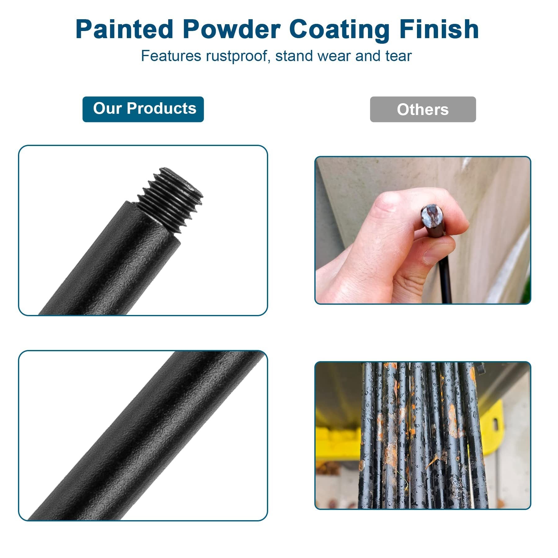 60" Shepherds Hooks For Outdoor, Heavy Duty Bird Feeder Pole For Hummingbird Feeder, Hanging Lantern, Shepherds Hook For Bird Feeders For Outside With 5 Prongs Base,1 Packs Black Metal