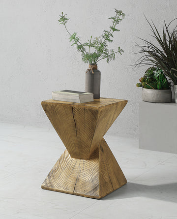 Oak Accent Table With Pedestal Oak Primary Living Space Square Cement Pedestal