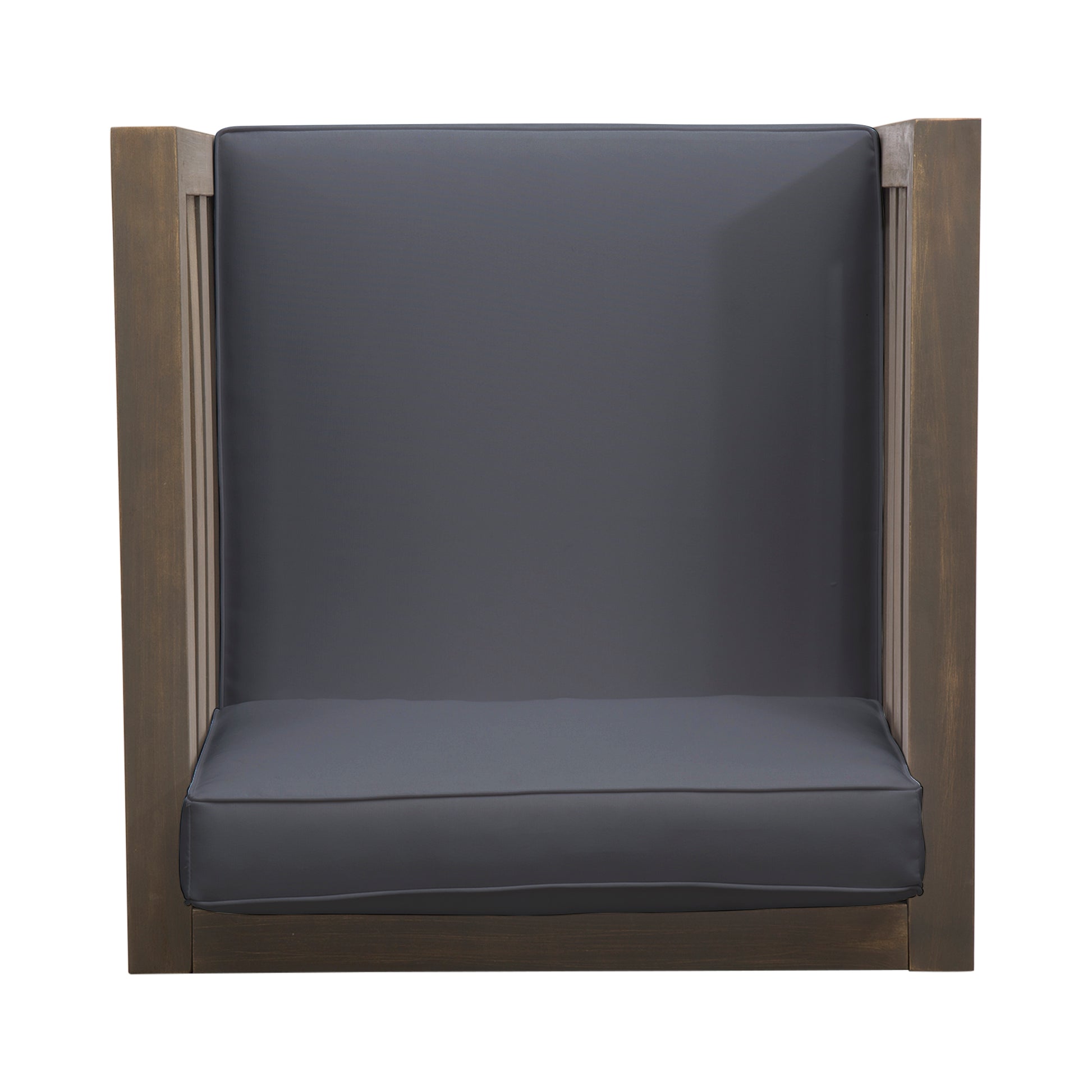 Oana Club Chair Grey Wood Fabric