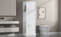 Tall Bathroom Storage Cabinet, Freestanding Storage Cabinet With Hook And Adjustable Shelf, Mdf Board, White White 2 Mdf