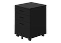 File Cabinet, Rolling Mobile, Storage Drawers, Printer Stand, Office, Work, Black Laminate, Contemporary, Modern Black Particle Board