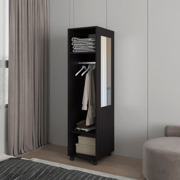 Wardrobe Devon, Bedroom, Black Black Engineered Wood