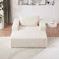 75 Inch Corduroy Sponge Sofa Lounge Chair,No Assembly Required,Fluffy Modern Sleeper Chair For Indoor Living Room Bedroom Beige Foam Corduroy 1 Seat