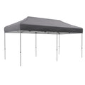 Outsunny 10' X 20' Pop Up Canopy Tent, Instant Sun Shelter With 3 Level Adjustable Height, Easy Up Outdoor Tent For Parties With Wheeled Carry Bag For Garden, Patio, Gray Grey Steel