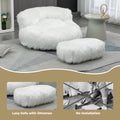 Coolmore Bean Bag Chair, Floor Sofa With Handle,Accent Sofa Chair With Ottoman For Gaming Reading Relaxing White White Foam Plush