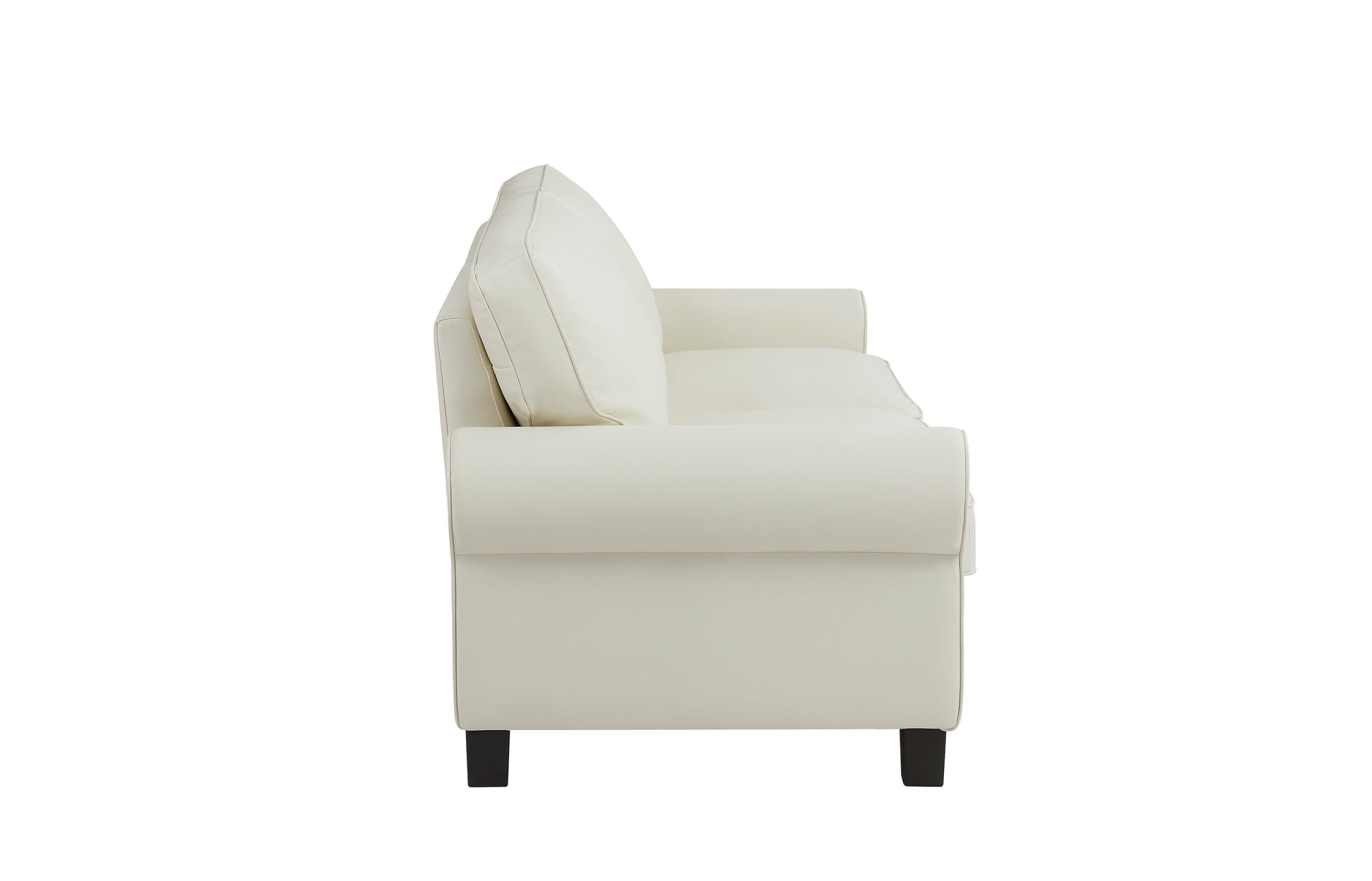 75.6" Pets Friendly Fabric Rolled Arm Upholstered Loveseat 2 Seater Couch With Removable Back Cushionmodern Couches For Small Spaces Living Room, Bedroom, Apartment, Beige White Beige Fabric