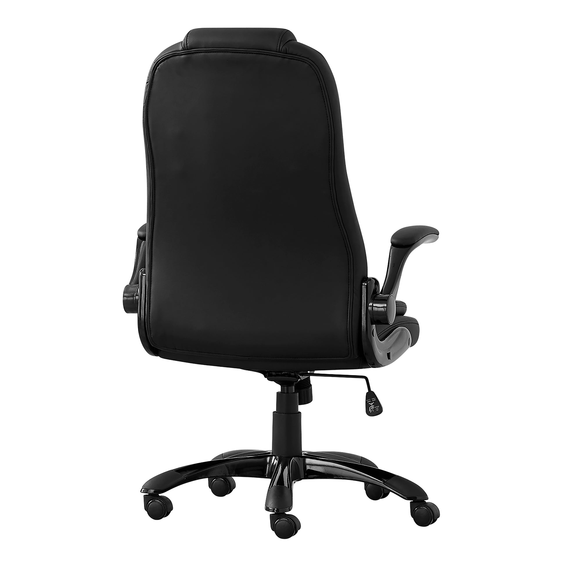 Office Chair, Adjustable Height, Swivel, Ergonomic, Armrests, Computer Desk, Work, Black Leather Look, Black Metal, Contemporary, Modern Black Foam Faux Leather