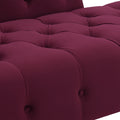 Samuel Tufted Roll Arm Chaise Lounge, Burdy Velvet Burgundy Foam Velvet